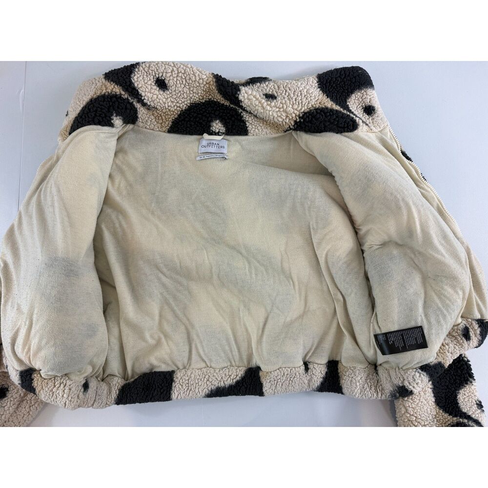 Urban Outfitters Yin Yang Sherpa Fleece Jacket Womens XS Full Zip Cropped - Picture 4 of 12